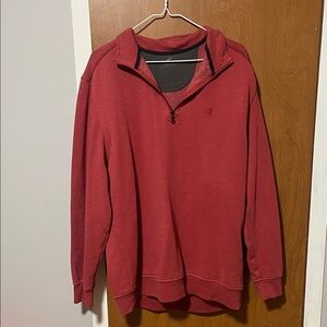 Izod Men's Red Zip-Up Sweater